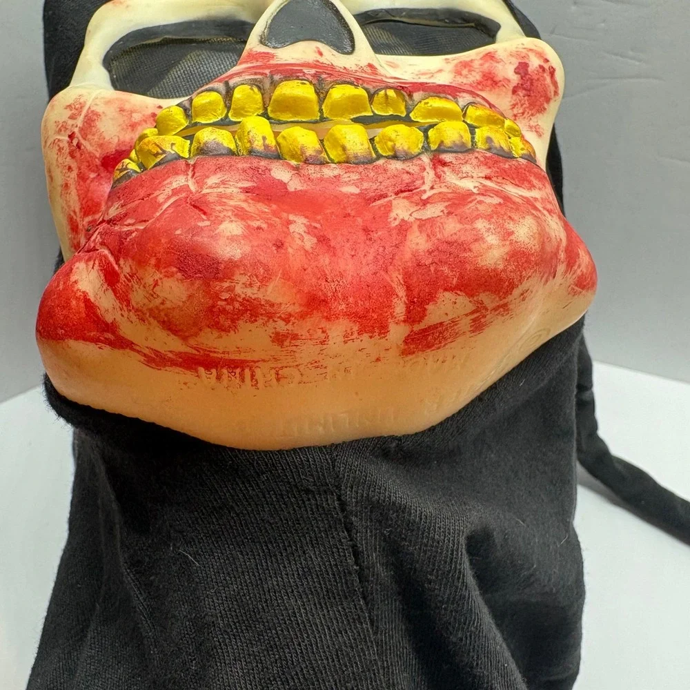 Vintage Easter Unlimited Skull Mask Black Bloody Grim Reaper Halloween